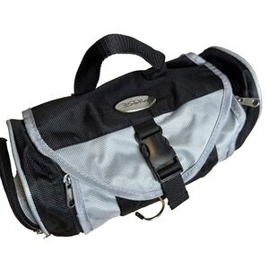 Bella Russo Toiletry Bag Shaving Makeup Travel Bag 6 Pockets Hook Black Gray New